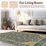 Ultra Soft Area Rug, Non Slip, Stain Resistant, Washable Area Rugs for Living Room, Bedroom, Elegant Floral Grey Aesthetic(Gray)