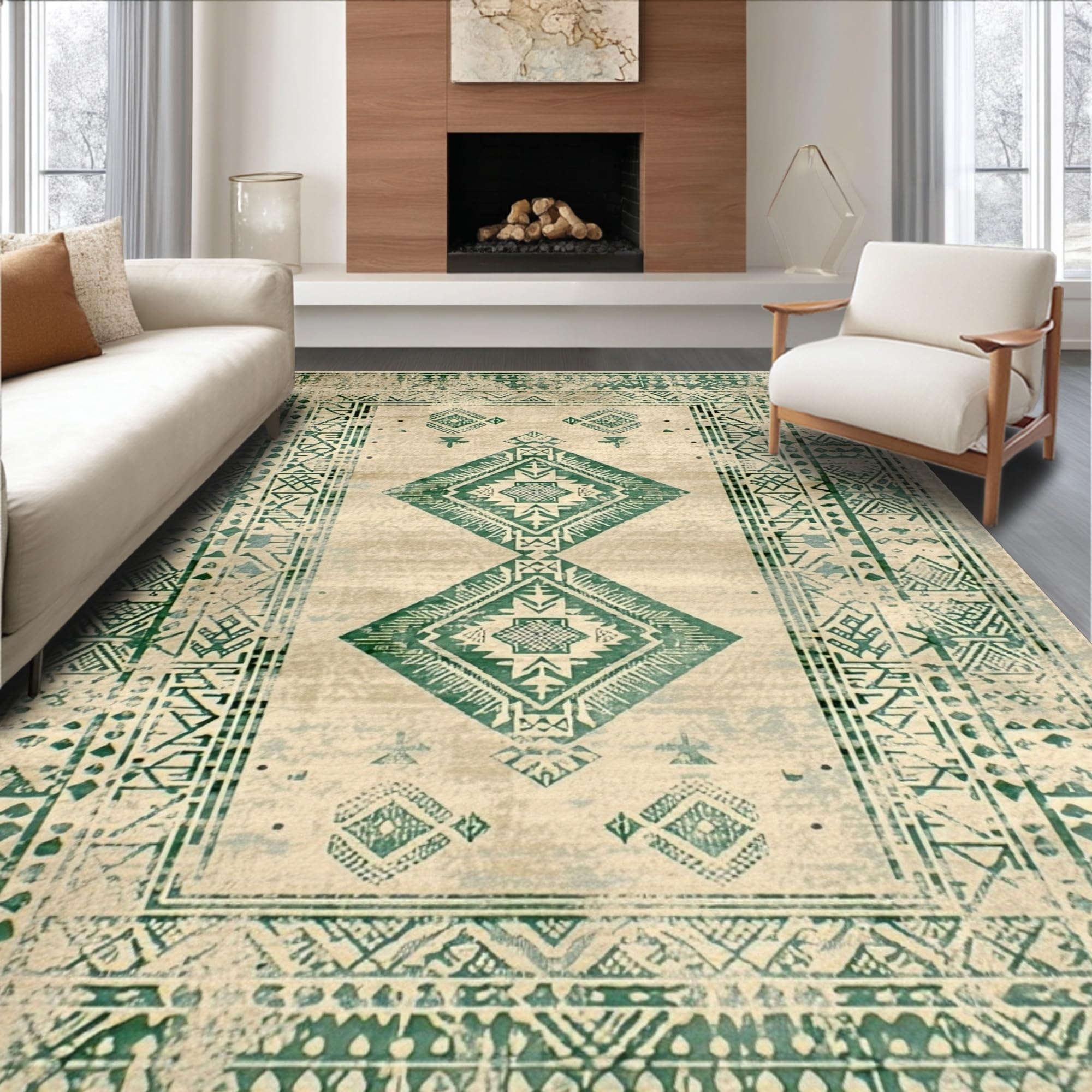 工芸品 FACE OKA \"Too much pain\" Rug Artful Contemporary Fringe Accent Rug – ODIKA
