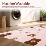 Ultra Soft Area Rug, Non Slip, Stain Resistant, Washable Area Rugs for Living Room, Bedroom, Joyful Playtime Round Rug(Pink)