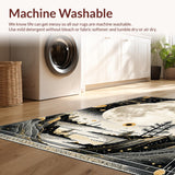 Ultra Soft Area Rug, Non Slip, Stain Resistant, Washable Area Rugs for Living Room, Bedroom, Trendy Half Moon Textile Art(Gold)