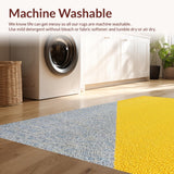 Ultra Soft Area Rug, Non Slip, Stain Resistant, Washable Area Rugs for Living Room, Bedroom, Machine Washable Yellow Grey Rug for Contemporary Spaces(Yellow)