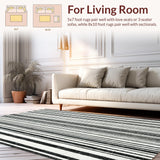 Linear Monotone Stripe with Symmetrical Rhythm Design(Beige)