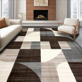 Ultra Soft Area Rug, Non Slip, Stain Resistant, Washable Area Rugs for Living Room, Bedroom, Sophisticated Linear Geometry Composition(Beige)