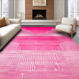 Ultra Soft Area Rug, Non Slip, Stain Resistant, Washable Area Rugs for Living Room, Bedroom, Contemporary Pink Striped Design(Pink)