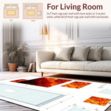 Ultra Soft Area Rug, Non Slip, Stain Resistant, Washable Area Rugs for Living Room, Bedroom, Bold Rustic Lava Flow Pattern(Brown)