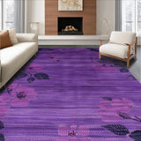 Ultra Soft Area Rug, Non Slip, Stain Resistant, Washable Area Rugs for Living Room, Bedroom, Sleek Minimalist Dark Purple Design(Purple)