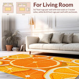 Ultra Soft Area Rug, Non Slip, Stain Resistant, Washable Area Rugs for Living Room, Bedroom, Rustic Warm Gradient Tones(Orange)
