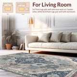 Ultra Soft Area Rug, Non Slip, Stain Resistant, Washable Area Rugs for Living Room, Bedroom, Oriental Style Bedroom Small Rug for Pets(Gray)