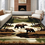 Ultra Soft Area Rug, Non Slip, Stain Resistant, Washable Area Rugs for Living Room, Bedroom, Chic Earth Tone Animal Patterns(Brown)