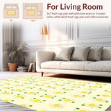 Ultra Soft Area Rug, Non Slip, Stain Resistant, Washable Area Rugs for Living Room, Bedroom, Chic Neutral Flower Pattern for Subtle Decor(Beige)