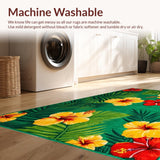 Ultra Soft Area Rug, Non Slip, Stain Resistant, Washable Area Rugs for Living Room, Bedroom, Lively Tiled Tropical Composition(Green)