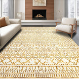 Ultra Soft Area Rug, Non Slip, Stain Resistant, Washable Area Rugs for Living Room, Bedroom, Contemporary Soft Color Tiled Design(White)