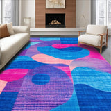 Ultra Soft Area Rug, Non Slip, Stain Resistant, Washable Area Rugs for Living Room, Bedroom, Bold Striking Swirl Pattern(Blue)