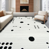 Ultra Soft Area Rug, Non Slip, Stain Resistant, Washable Area Rugs for Living Room, Bedroom, Bold Geometric Contrast Decor(White)