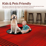 Ultra Soft Area Rug, Non Slip, Stain Resistant, Washable Area Rugs for Living Room, Bedroom, Stylish Black and White Pattern(Red)