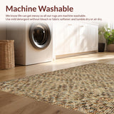 Ultra Soft Area Rug, Non Slip, Stain Resistant, Washable Area Rugs for Living Room, Bedroom, Luxe Distressed Brown Texture(Beige)