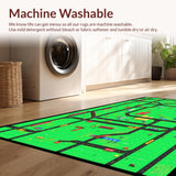 Ultra Soft Area Rug, Non Slip, Stain Resistant, Washable Area Rugs for Living Room, Bedroom, Playful Urban Landscape Aesthetic(Green)