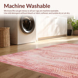 Ultra Soft Area Rug, Non Slip, Stain Resistant, Washable Area Rugs for Living Room, Bedroom, Luxe Shaggy Earthy Tones(Pink)