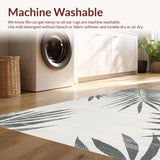 Ultra Soft Area Rug, Non Slip, Stain Resistant, Washable Area Rugs for Living Room, Bedroom, Reversible Palm Leaf Grey Patio Camping Rug(Gray)
