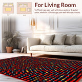 Ultra Soft Area Rug, Non Slip, Stain Resistant, Washable Area Rugs for Living Room, Bedroom, Retro Red Dice Aesthetic(Red)