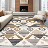 Ultra Soft Area Rug, Non Slip, Stain Resistant, Washable Area Rugs for Living Room, Bedroom, Premium Boho Inspired Neutral with Artistic Geometric Elements(Gray)