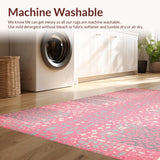 Ultra Soft Area Rug, Non Slip, Stain Resistant, Washable Area Rugs for Living Room, Bedroom, Stylish Abstract Animal Motif(Pink)