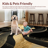 Ultra Soft Area Rug, Non Slip, Stain Resistant, Washable Area Rugs for Living Room, Bedroom, Chic Abstract Gold and Gray Convergence(Gold)