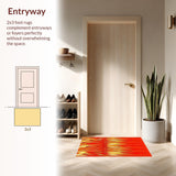 Ultra Soft Area Rug, Non Slip, Stain Resistant, Washable Area Rugs for Living Room, Bedroom, Lively Lava Flow Visual Experience(Orange)