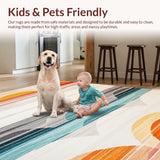 Ultra Soft Area Rug, Non Slip, Stain Resistant, Washable Area Rugs for Living Room, Bedroom, Stylish Neutral Lettering Display(Orange)