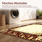 Ultra Soft Area Rug, Non Slip, Stain Resistant, Washable Area Rugs for Living Room, Bedroom, Modern Mandarin Red for(Red)