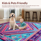 Ultra Soft Area Rug, Non Slip, Stain Resistant, Washable Area Rugs for Living Room, Bedroom, Whimsical Purple Pink Abstract Style(Blue)