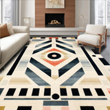 Ultra Soft Area Rug, Non Slip, Stain Resistant, Washable Area Rugs for Living Room, Bedroom, Smoke & Beige Abstract Art Deco Area(Beige)