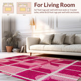 Ultra Soft Area Rug, Non Slip, Stain Resistant, Washable Area Rugs for Living Room, Bedroom, Cute Pink Bows Area Rug with Playful Motif(Pink)