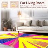 Ultra Soft Area Rug, Non Slip, Stain Resistant, Washable Area Rugs for Living Room, Bedroom, Sophisticated Abstract Blended Hues(Yellow)