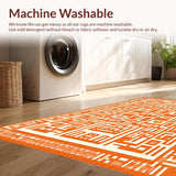 Ultra Soft Area Rug, Non Slip, Stain Resistant, Washable Area Rugs for Living Room, Bedroom, Sophisticated Soft Cream Trellis Style(Orange)