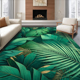 Ultra Soft Area Rug, Non Slip, Stain Resistant, Washable Area Rugs for Living Room, Bedroom, Modern Tropical Floral Style(Green)