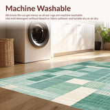 Ultra Soft Area Rug, Non Slip, Stain Resistant, Washable Area Rugs for Living Room, Bedroom, Modern Abstract Seafoam Rug(Gray)