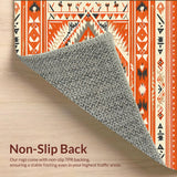 Ultra Soft Area Rug, Non Slip, Stain Resistant, Washable Area Rugs for Living Room, Bedroom, Trendy Earthy Geometric Aesthetics(Orange)