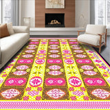 Ultra Soft Area Rug, Non Slip, Stain Resistant, Washable Area Rugs for Living Room, Bedroom, Playful Vibrant Striped Design(Yellow)