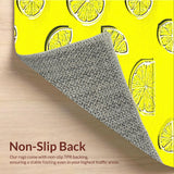 Ultra Soft Area Rug, Non Slip, Stain Resistant, Washable Area Rugs for Living Room, Bedroom, Artistic Lemon Print Delight(Yellow)