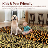 Ultra Soft Area Rug, Non Slip, Stain Resistant, Washable Area Rugs for Living Room, Bedroom, Stylish Abstract Animal Imagery(Brown)