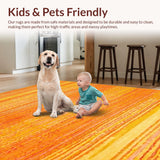 Ultra Soft Area Rug, Non Slip, Stain Resistant, Washable Area Rugs for Living Room, Bedroom, Cozy Playful Orange Yellow Aesthetic(Orange)