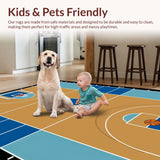 Ultra Soft Area Rug, Non Slip, Stain Resistant, Washable Area Rugs for Living Room, Bedroom, Bold Graphic Sports Surface(Brown)