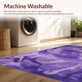 Ultra Soft Area Rug, Non Slip, Stain Resistant, Washable Area Rugs for Living Room, Bedroom, Delicate Ethereal Cloud Motif(Purple)