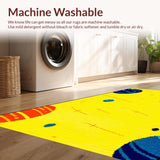 Ultra Soft Area Rug, Non Slip, Stain Resistant, Washable Area Rugs for Living Room, Bedroom, Galactic Bright Whimsical Pattern(Yellow)