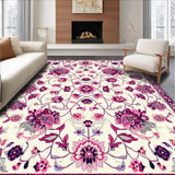 Ultra Soft Area Rug, Non Slip, Stain Resistant, Washable Area Rugs for Living Room, Bedroom, Whimsical Creamy Blossom Arrangement(Ivory)