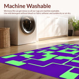 Ultra Soft Area Rug, Non Slip, Stain Resistant, Washable Area Rugs for Living Room, Bedroom, Whimsical Multicolored Symmetrical Pattern(Purple)