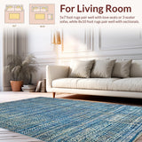 Ultra Soft Area Rug, Non Slip, Stain Resistant, Washable Area Rugs for Living Room, Bedroom, Geometric Spotted Carpet(Blue)