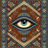 Ultra Soft Area Rug, Non Slip, Stain Resistant, Washable Area Rugs for Living Room, Bedroom, Artistic Evil Eye Symbolism(Brown)
