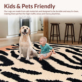 Ultra Soft Area Rug, Non Slip, Stain Resistant, Washable Area Rugs for Living Room, Bedroom, Stylish Zebra Design Rug for Contemporary Small Spaces(Beige)